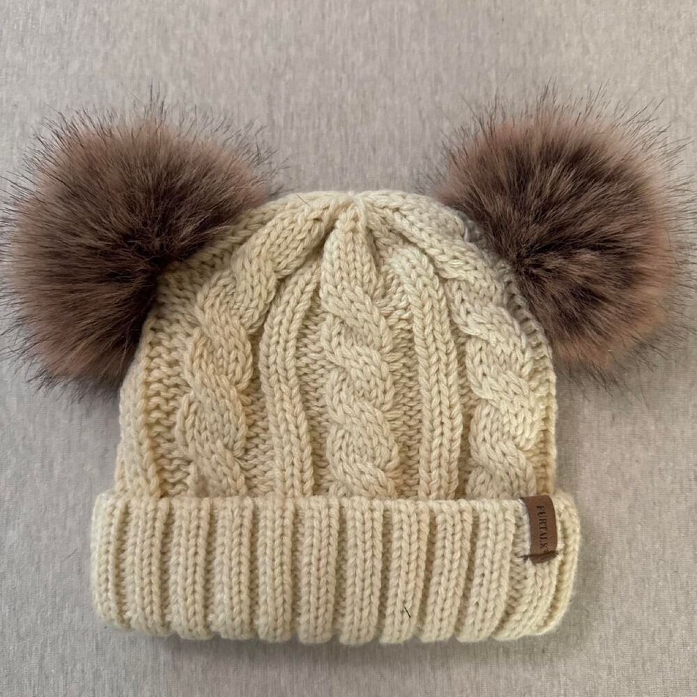 Furtalk Cream and Brown Hat